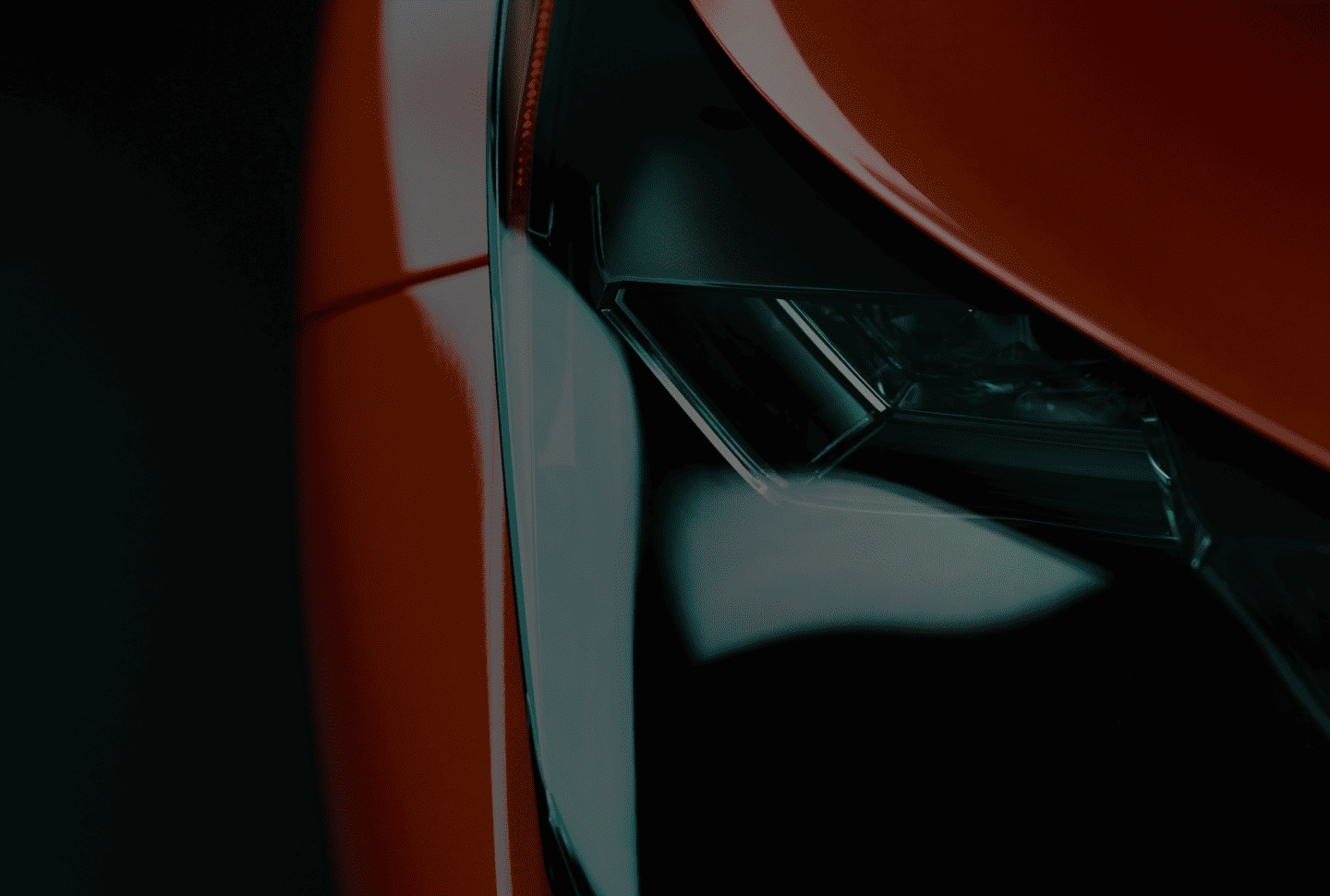 Red car headlight
